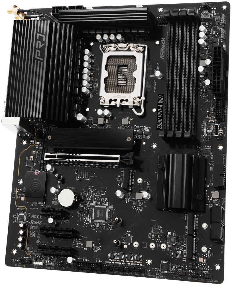 ASRock Z890 Pro-A WiFi / Intel Z890 / LGA1851 / 4x DDR5 / 4x M.2 / HDMI / DP / Thunderbolt 4 / USB-C / WiFi / ATX
